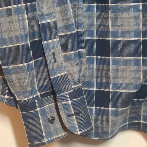 UNTUCKit Mens Shirt Sonoraan XL Wrinkle Free Relax Fit Flannel Blue Plaid Button - Picture 4 of 5